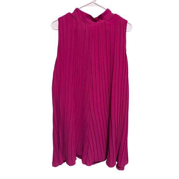 Deep Self Women's Pleated Romper Sleeveless High Neck Flowy Dressy Romper Sz XL - Picture 2 of 10